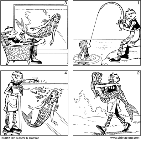 話題の行列 釣美人魚 #2081 Strip Mermaid Comics Q Master Old - Fishing その他